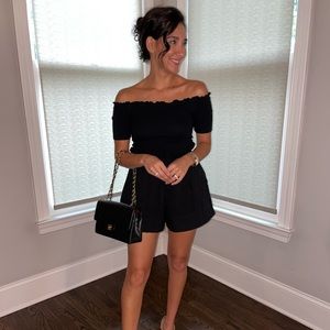 Black draw string shorts